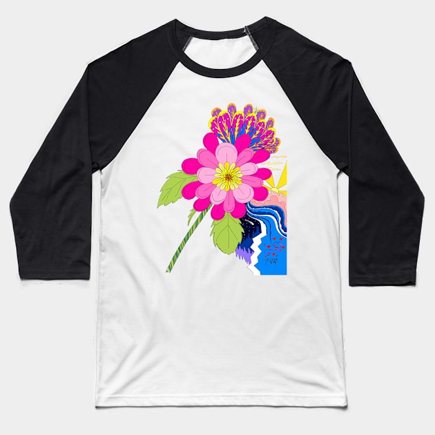 MorningBlooms Baseball T-Shirt by ptowndanig